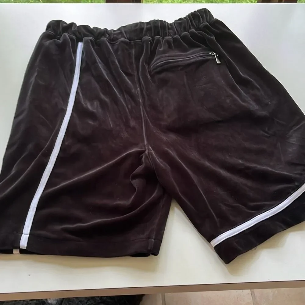 Rare Run Athletics Big Baggy Poly/Cotton Blend Velour Shorts Mens L